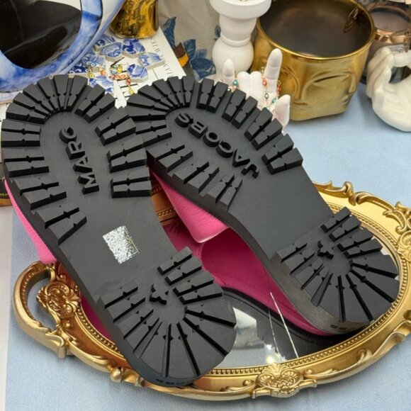🆕 MARC JACOBS 🧿 NWOB The Lug Sole Slide Sandal, Pink Leather - Sz 38 US 8 - Picture 11 of 11